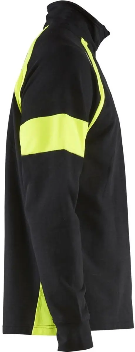 Blåkläder 3550-1158 Sweatshirt - 5XL - Zwart/High Vis Geel