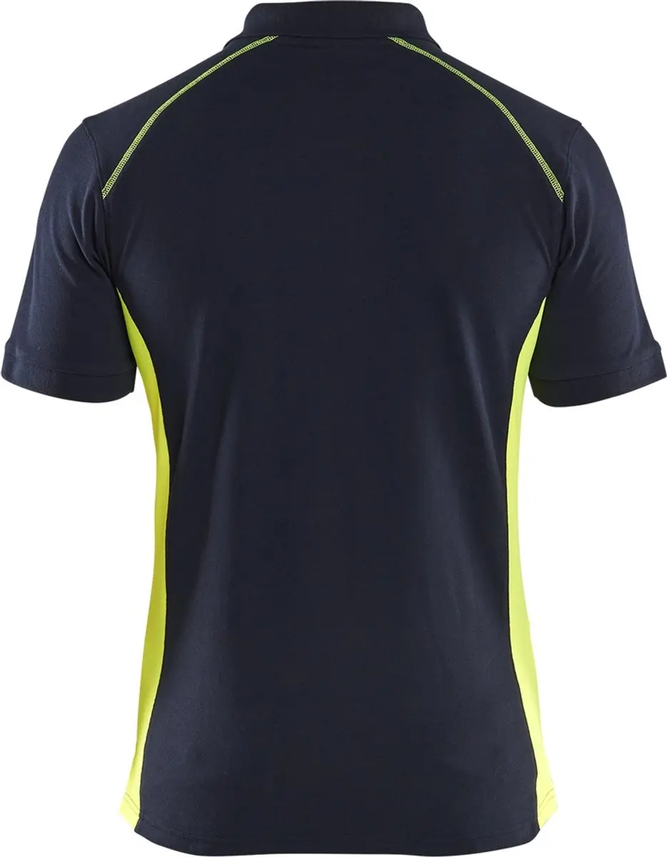 Blåkläder Poloshirt Piqué 3324-1050 - Donker marineblauw/High Vis Geel - XL