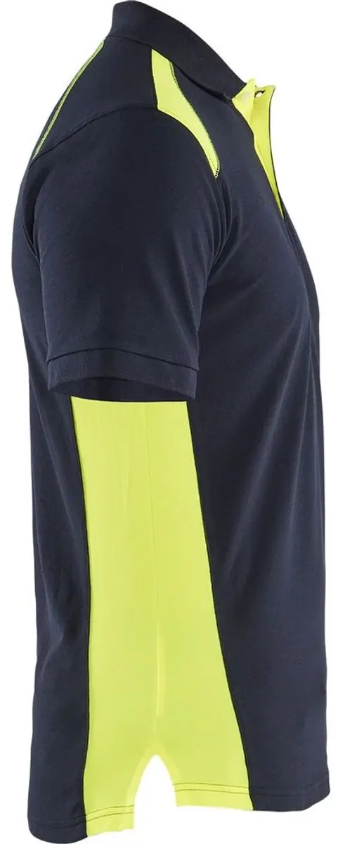 Blåkläder Poloshirt Piqué 3324-1050 - Donker marineblauw/High Vis Geel - XL
