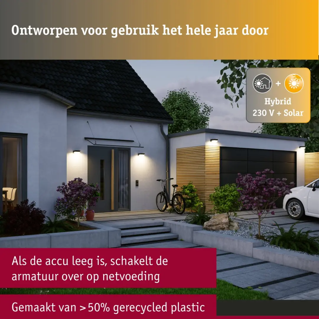 Paulmann Isleen House LED Wandarmatuur Buiten Zwart - 2,3W 3000K