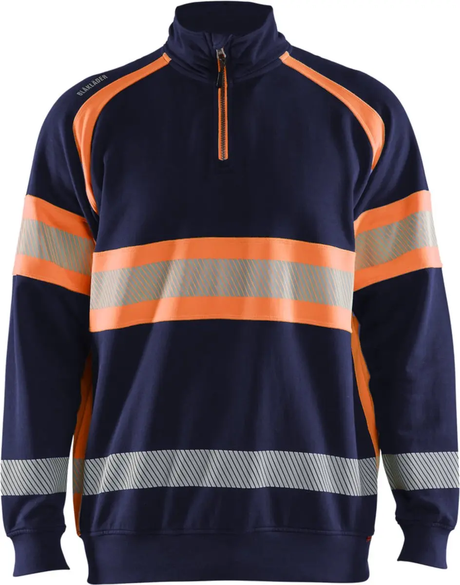 Blåkläder 3553-1158 High Vis Sweater - Marineblauw/Oranje M