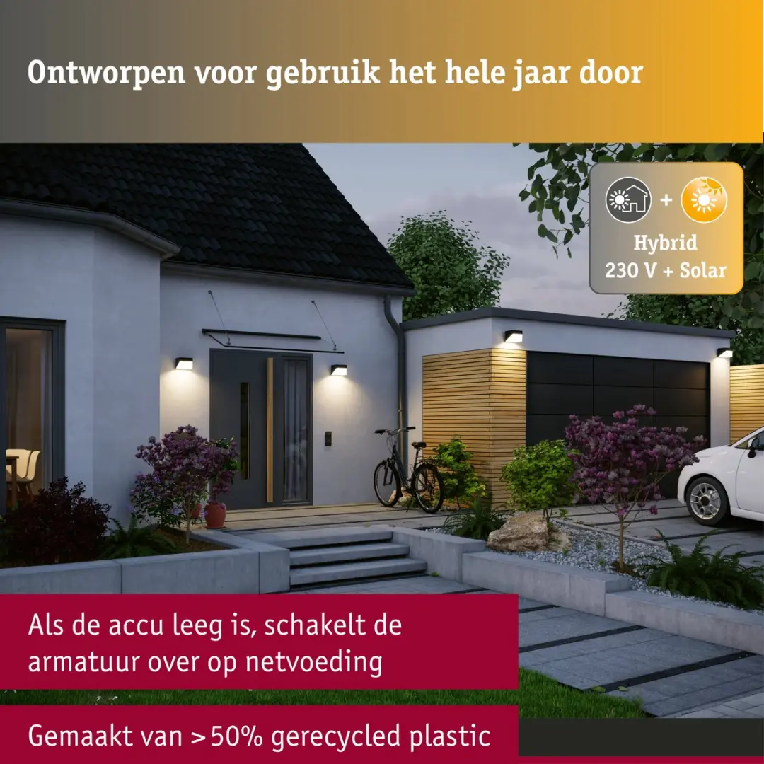 Paulmann Lioren House LED Wandarmatuur 2.3W 3000K - Zwart