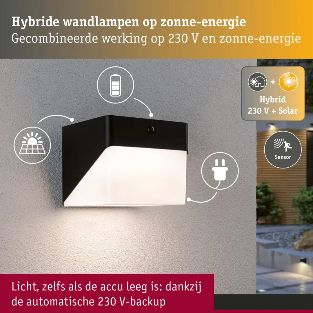Paulmann Lioren House LED Wandarmatuur 2.3W 3000K - Zwart - afbeelding 6 van 6