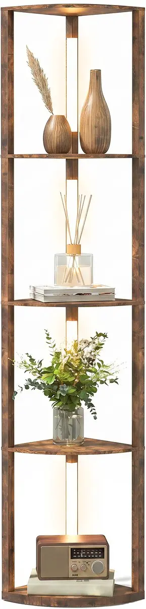 Homcom Vloerlamp Rustiek Bruin