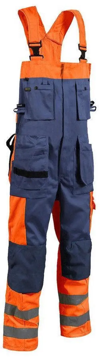 Blåkläder Bretelbroek High Vis 2603-1860 - 56 - Oranje/Marineblauw