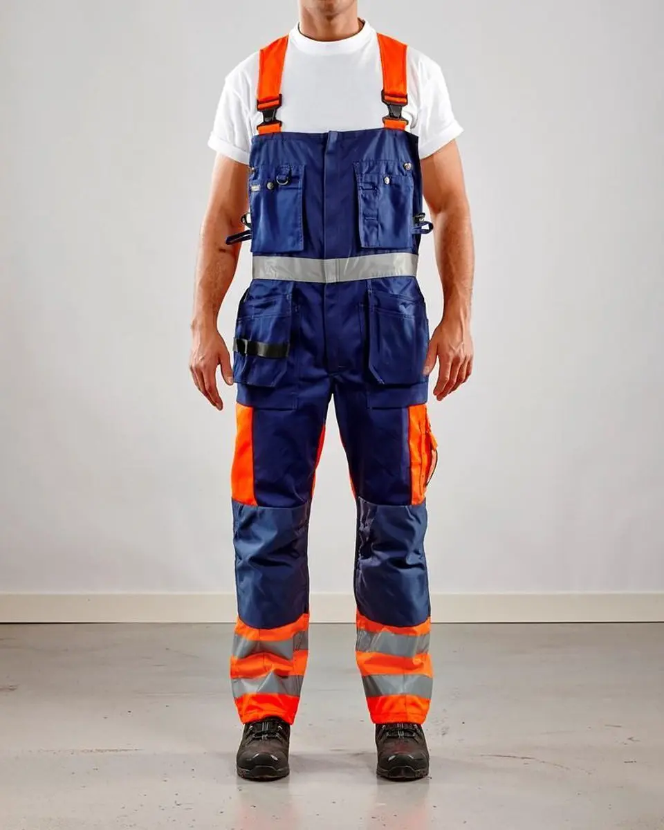 Blåkläder Bretelbroek High Vis 2603-1860 - 56 - Oranje/Marineblauw
