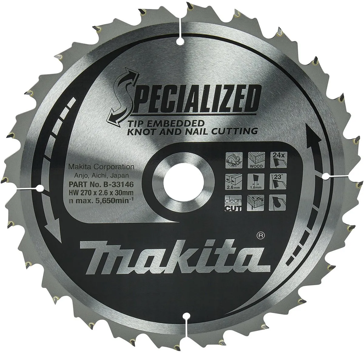Makita Cirkelzaagblad B-33146 Hout