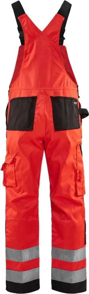 Blåkläder Bretelbroek High Vis 2660-1804 - 152 - Rood/Zwart