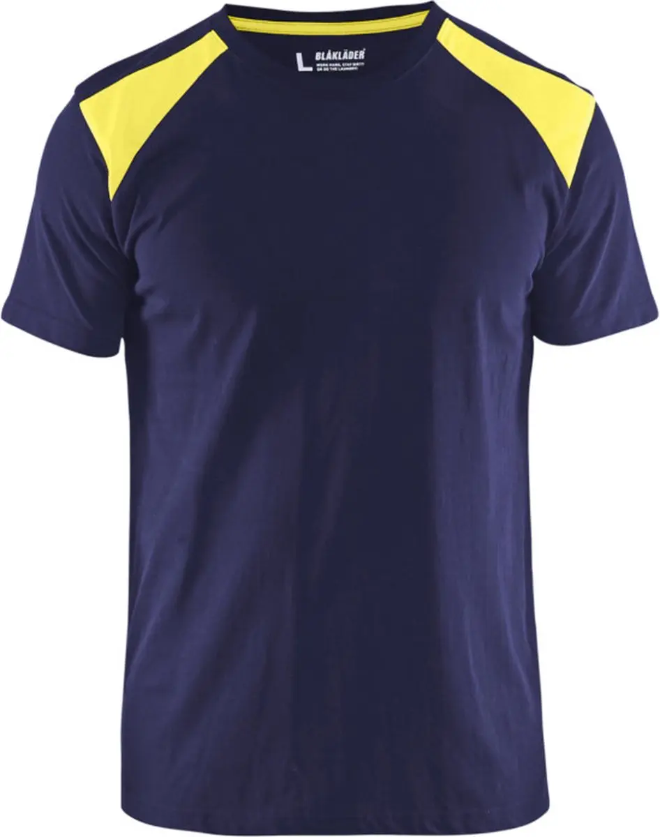 Blåkläder T-shirt 3379-1042 Bi-Color - Marine/High Vis Geel - XS