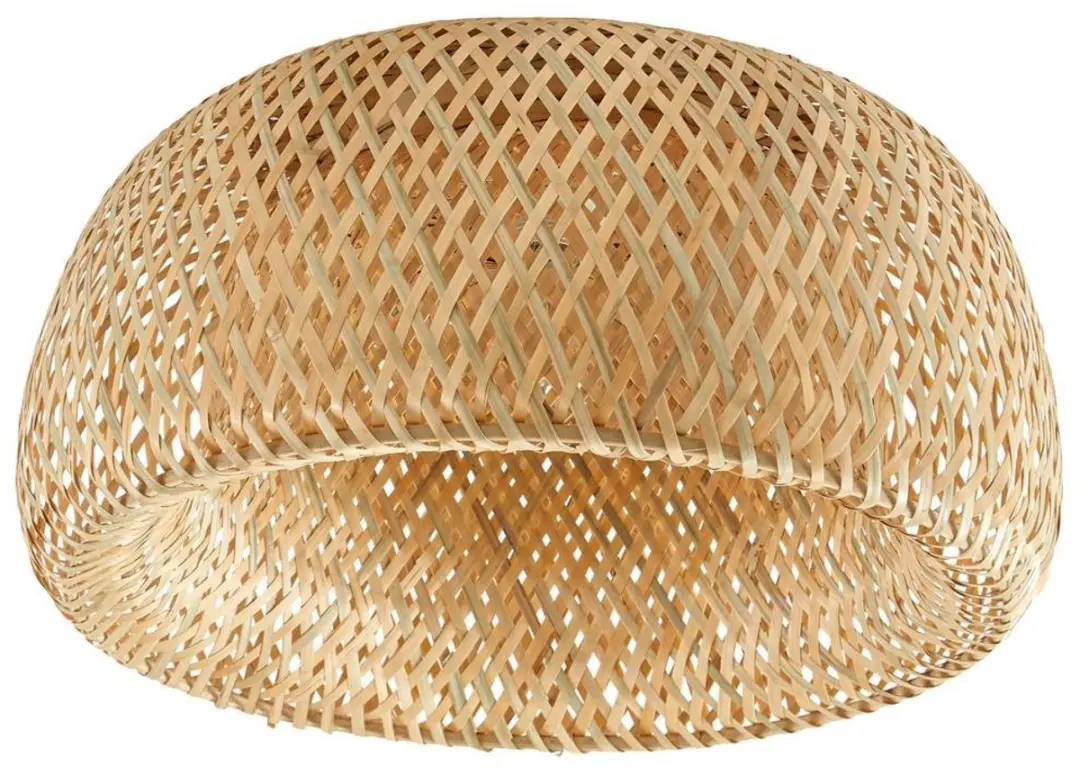 Lindby Plafondlamp Bamboe 45cm - E27 - Licht hout/chroom