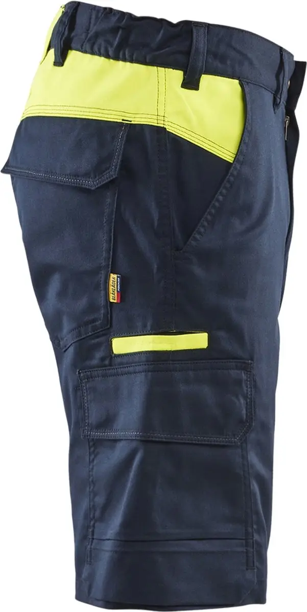 Blåkläder Industrie Short 1446-1832 - Donker marineblauw/High Vis Geel - Maat 48