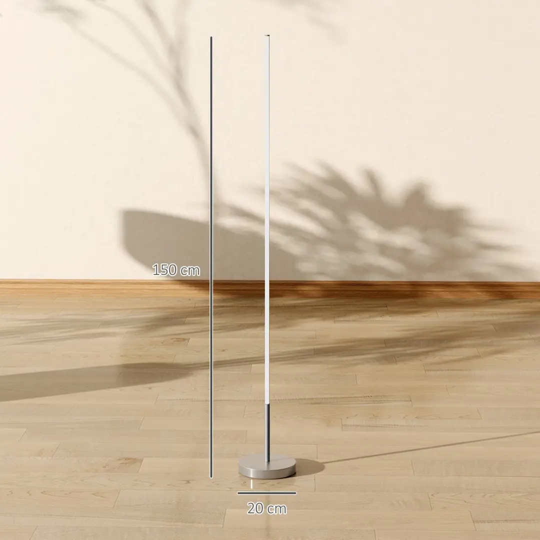 Homcom Staande Lamp Zilvergrijs 150cm - afbeelding 6 van 6