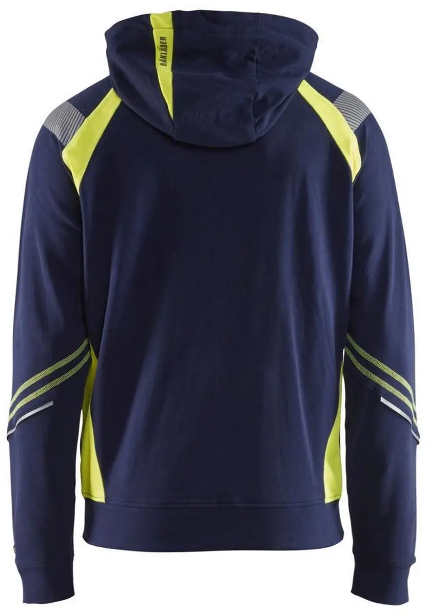 Blåkläder Hooded Sweatshirt Visible 3433-1158 - Marine/High Vis Geel XS