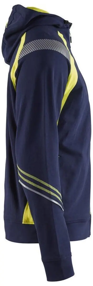 Blåkläder Hooded Sweatshirt Visible 3433-1158 - Marine/High Vis Geel XS