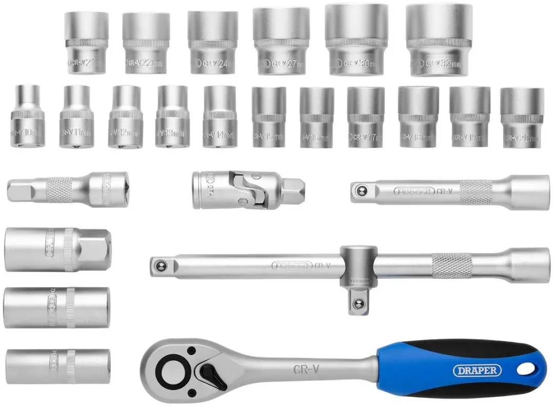 Draper 1/2" Doppenset 26-delig - Ratelsleutel