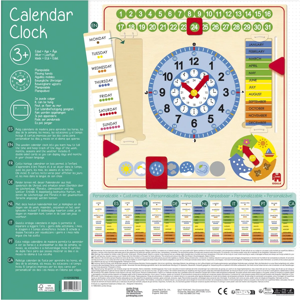 Jumbo Goula Calendar Clock Educatief Spel - Meerkleurig - afbeelding 6 van 6