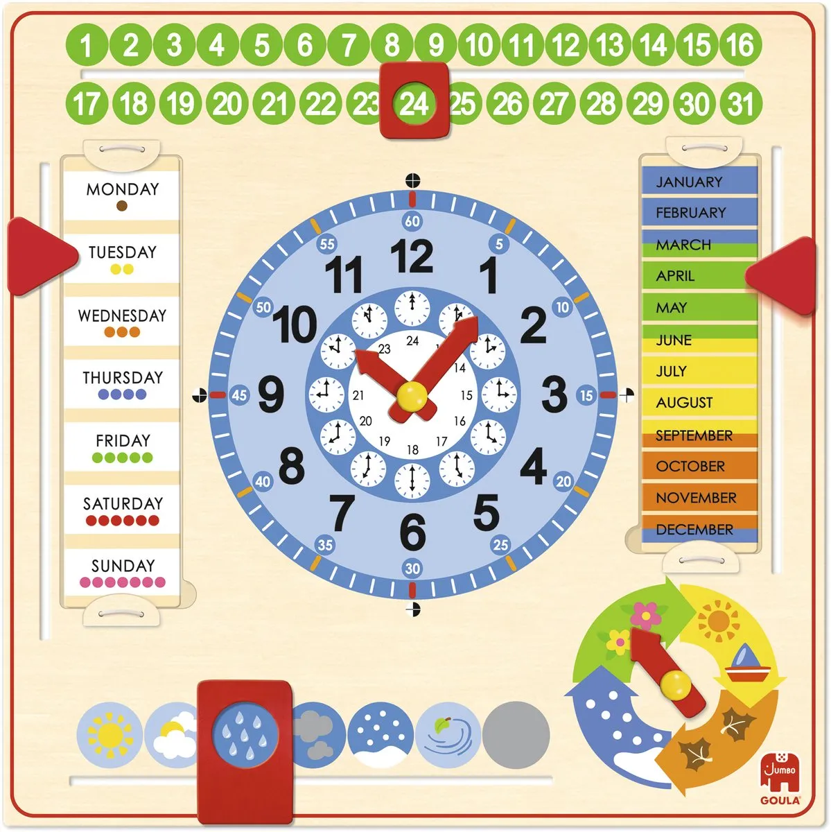 Jumbo Goula Calendar Clock Educatief Spel - Meerkleurig