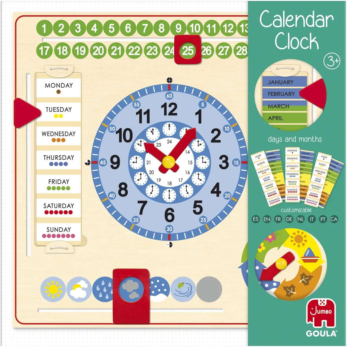 Jumbo Goula Calendar Clock Educatief Spel - Meerkleurig