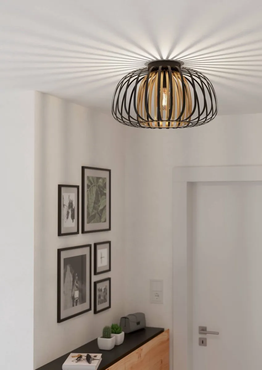 Eglo Encinitos Plafondlamp Ø45cm - Zwart/Goud - afbeelding 6 van 6