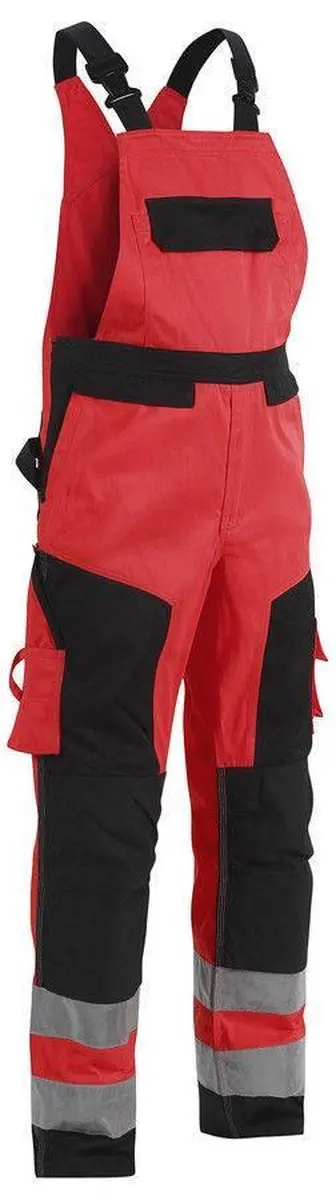Blåkläder Bretelbroek High Vis 2660-1804 - 104 - High Vis Rood/Zwart