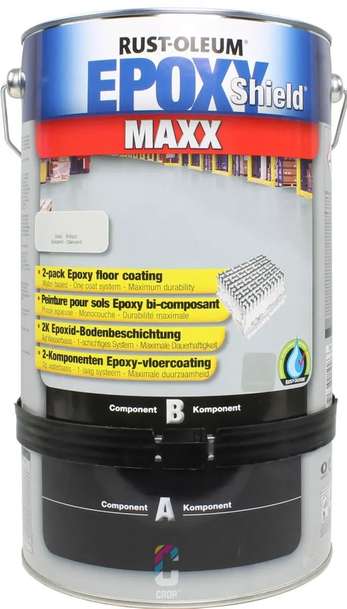 Rust-Oleum EPOXYSHIELD MAXX 2K Epoxy Vloercoating 5L - Staalgrijs RAL7001