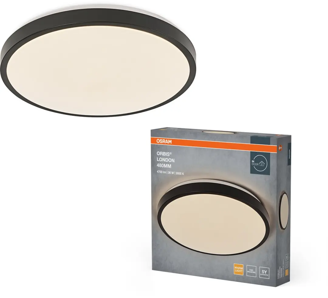 Osram Orbis London LED Plafondlamp 480mm - 36W 4150lm - Zwart
