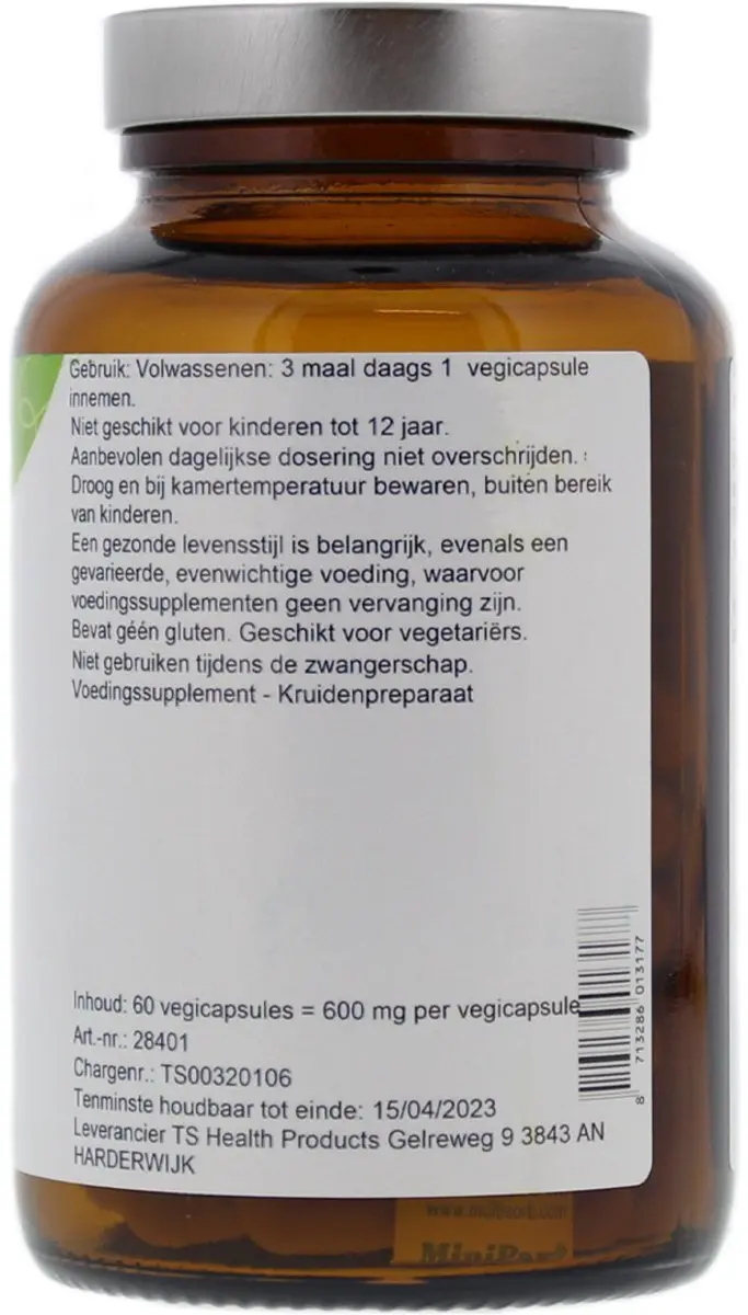 TS Choice Catuaba 600 Vegetarische Capsules - 60 Stuks