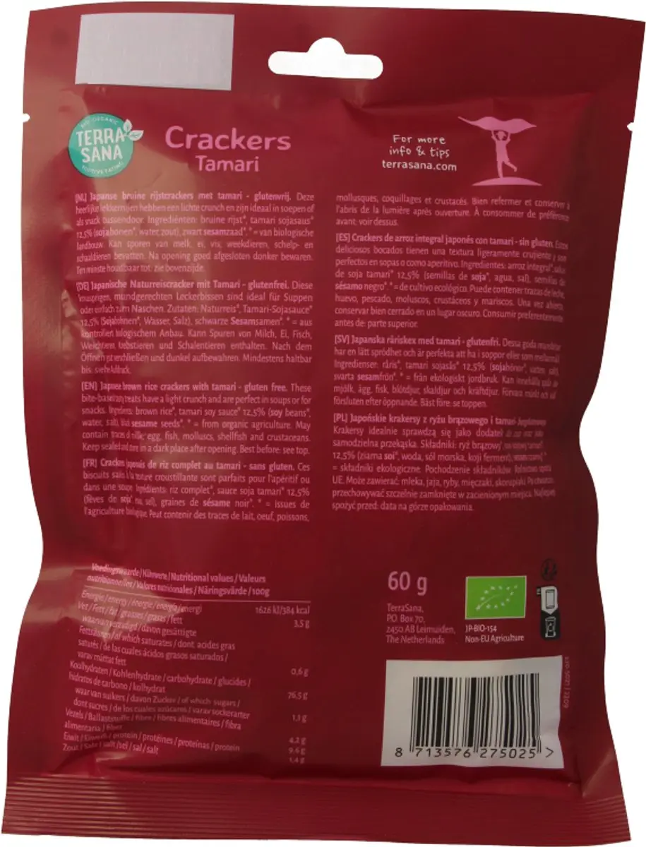 Terrasana Genmai Life Rijstcrackers Tamari 23ml