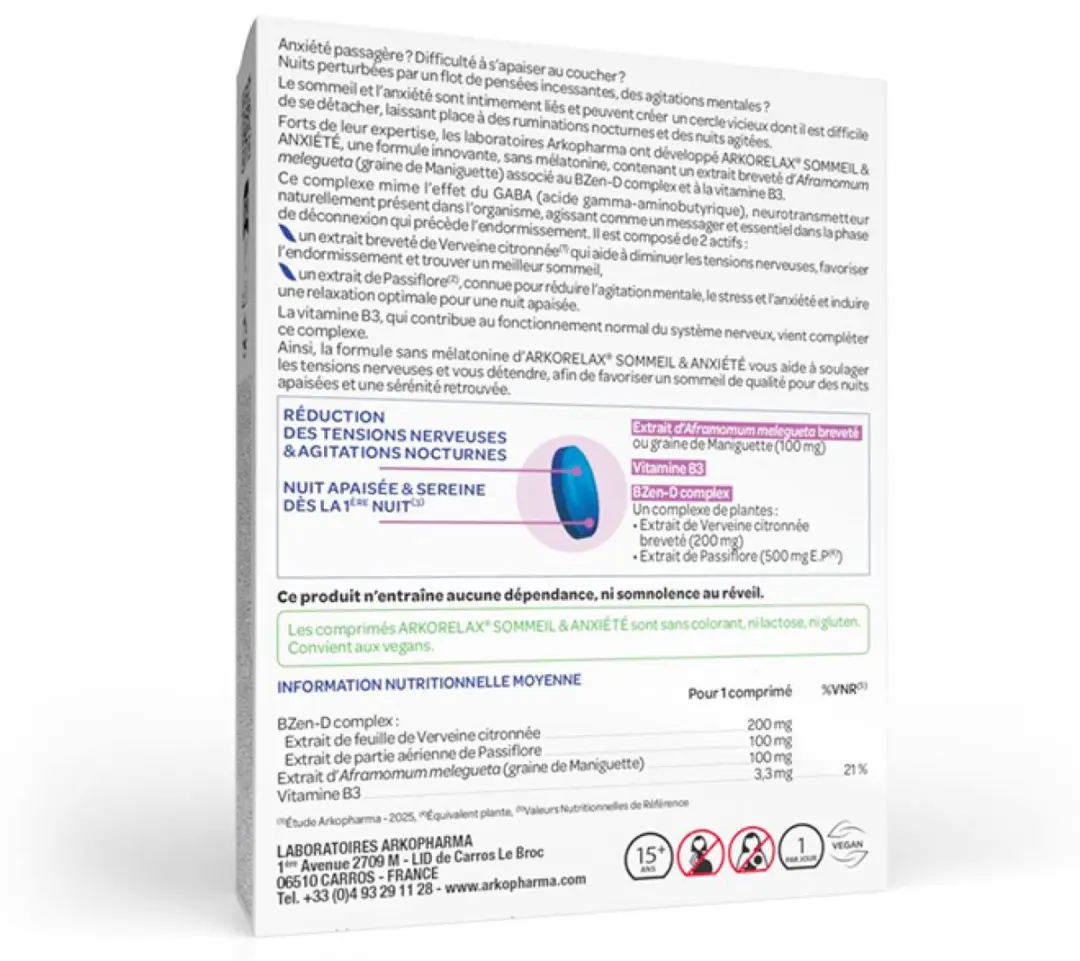 Arkopharma Arkorelax Slaap & Angst 30 tabletten