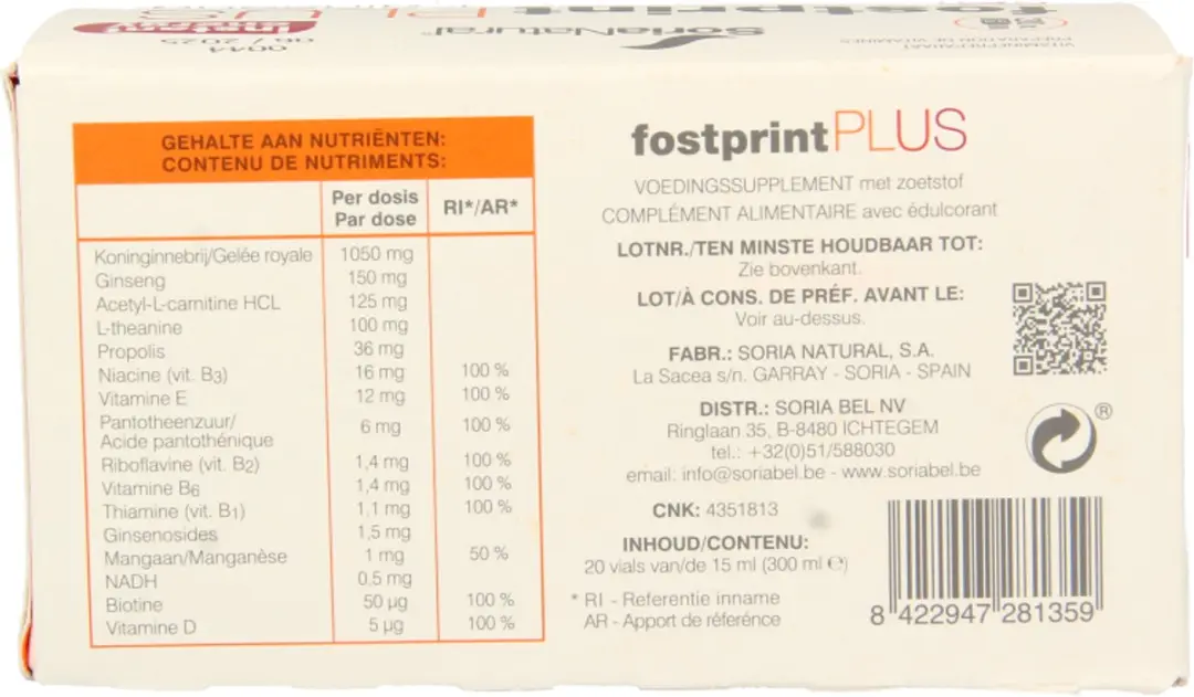 Soria Natural Fost Print Plus Energy 15ml - 20 Ampullen