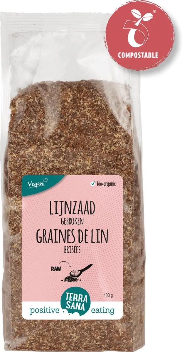 Terrasana Raw Lijnzaad Gebroken 400g