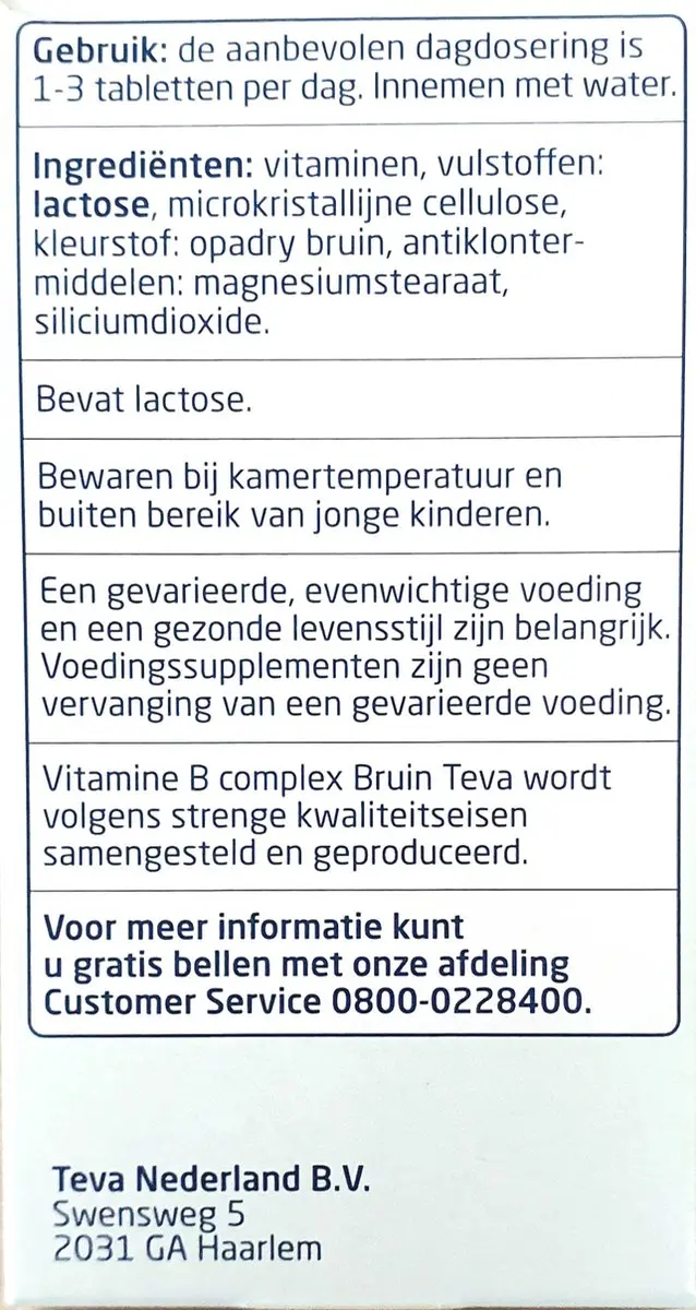 Teva Vitamine B Complex 300 Tabletten