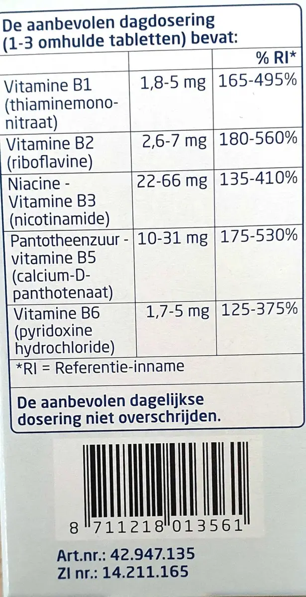 Teva Vitamine B Complex 300 Tabletten