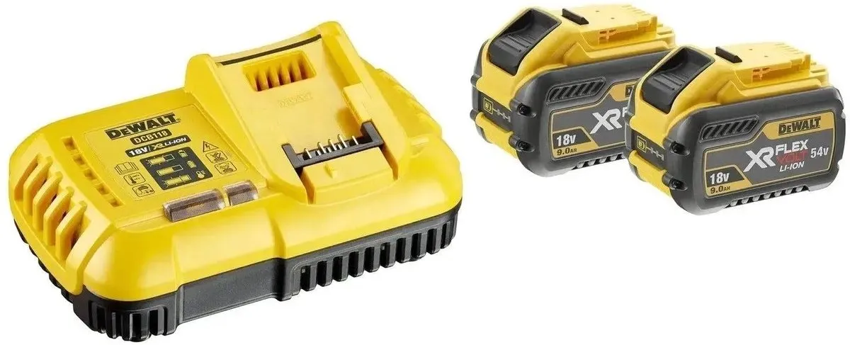DeWalt DCB118X2-QW Oplader - met 2x DCB547 54V 9.0Ah