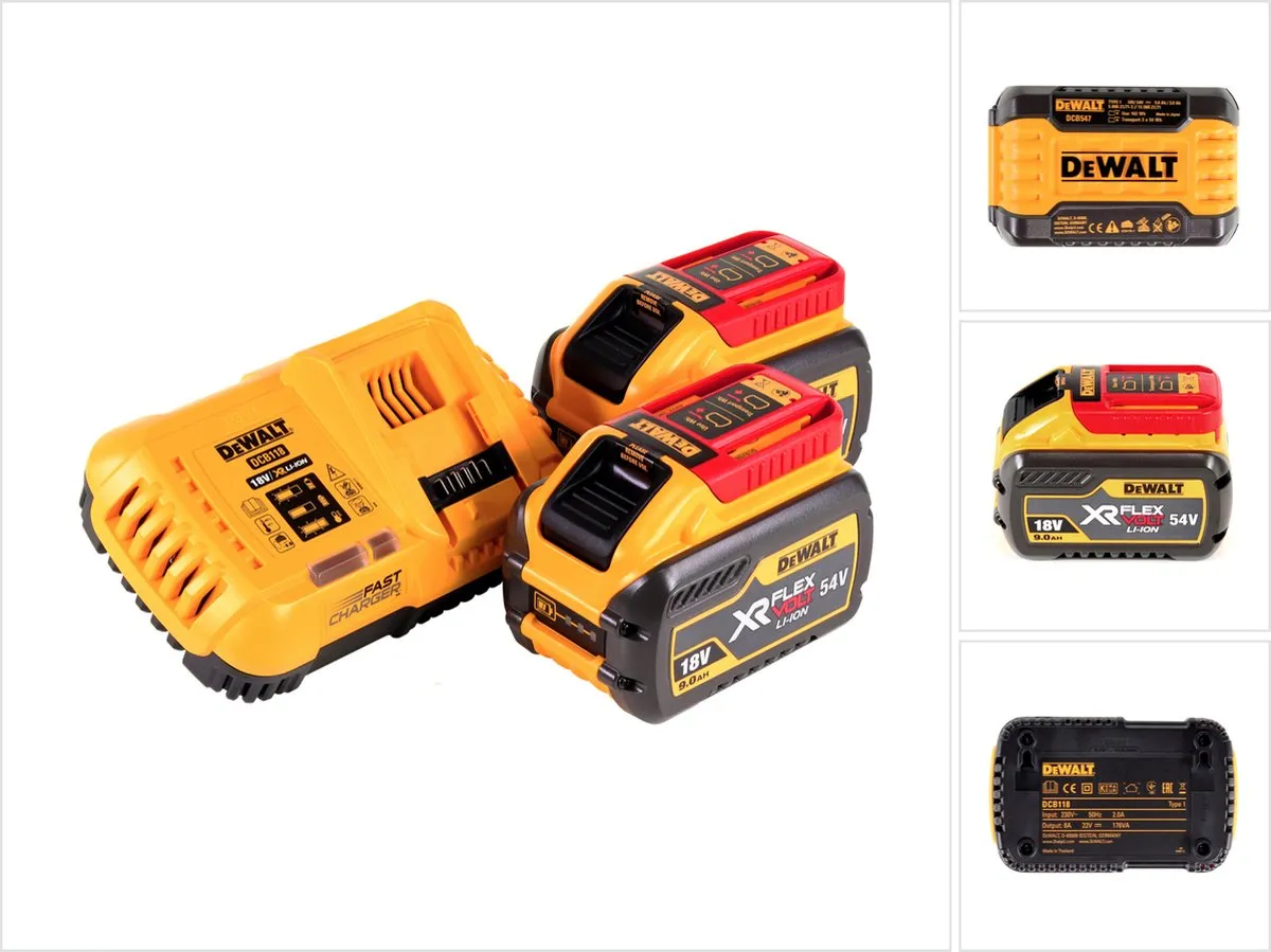 DeWalt DCB118X2-QW Oplader - met 2x DCB547 54V 9.0Ah