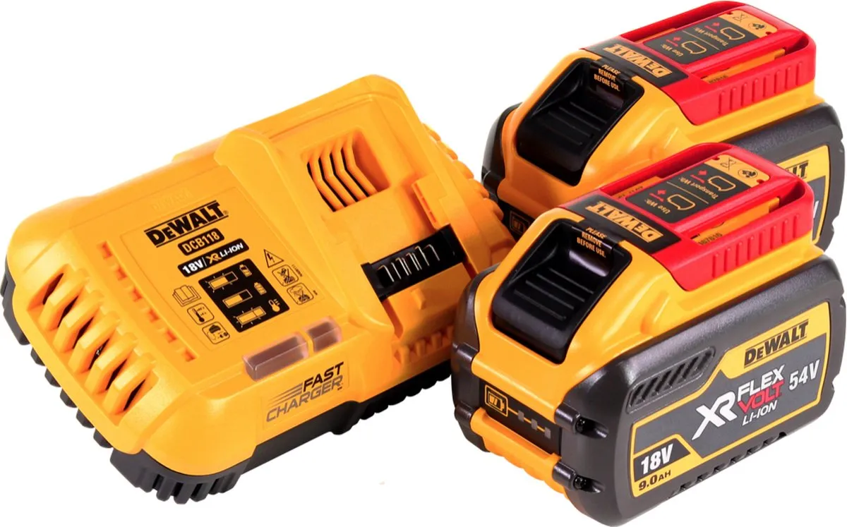 DeWalt DCB118X2-QW Oplader - met 2x DCB547 54V 9.0Ah