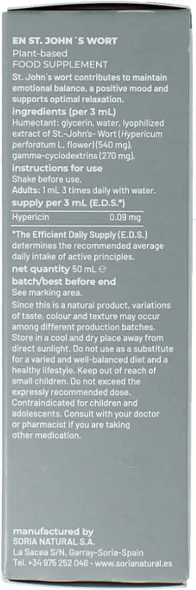Soria Natural Hypericum Extract 50ml