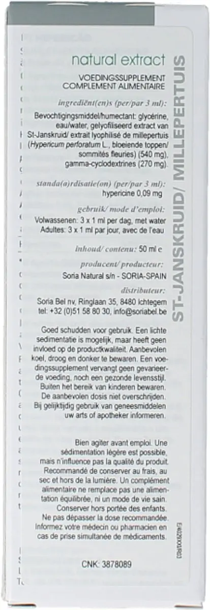 Soria Natural Hypericum Extract 50ml