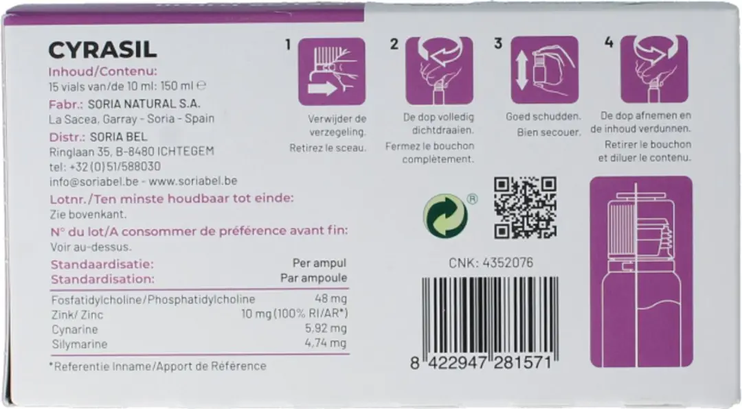 Soria Natural Cyrasil 15 Ampullen 150ml