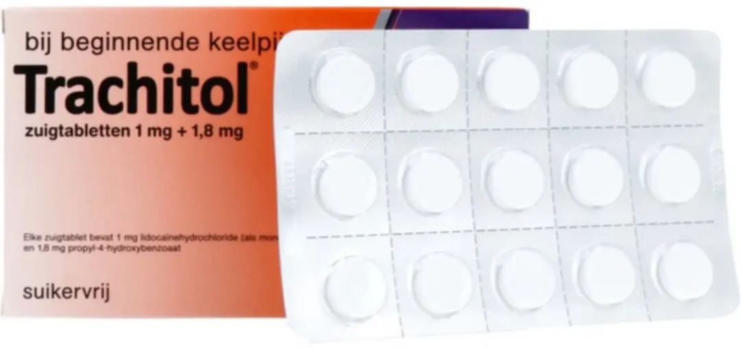 Trachitol Suikervrij Zuigtabletten 1mg/1,8mg - 30 Stuks