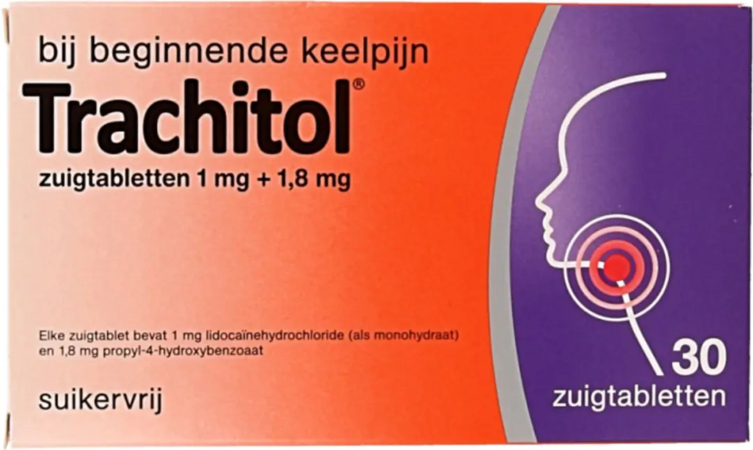 Trachitol Suikervrij Zuigtabletten 1mg/1,8mg - 30 Stuks