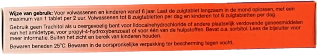 Trachitol Suikervrij Zuigtabletten 1mg/1,8mg - 30 Stuks