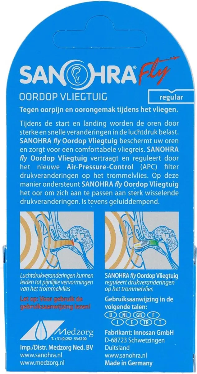Travelsafe Sanohra Vliegtuig Oordoppen - 2 Stuks