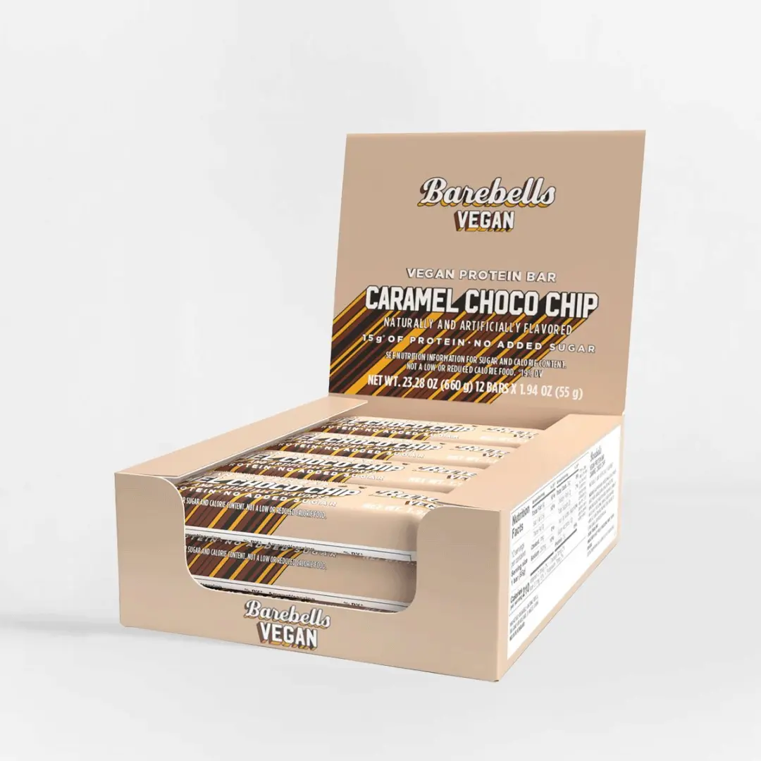 Barebells Vegan Proteinrepen Caramel Choco Chip - 12 Stuks