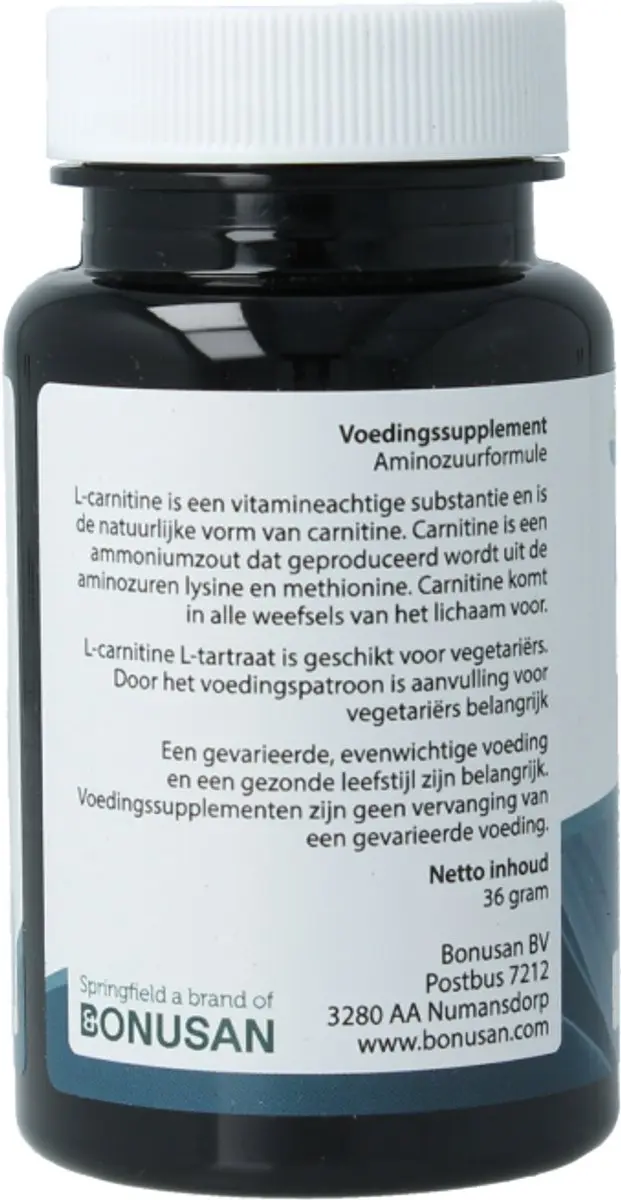 Springfield L-Carnitine Voedingssupplement 60mg - 60 Stuks