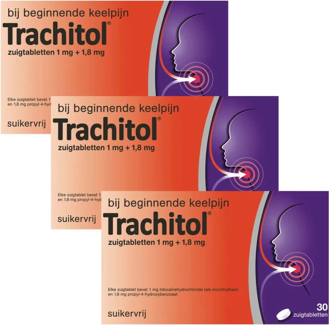 Trachitol Suikervrij Zuigtabletten - 3x30 Stuks