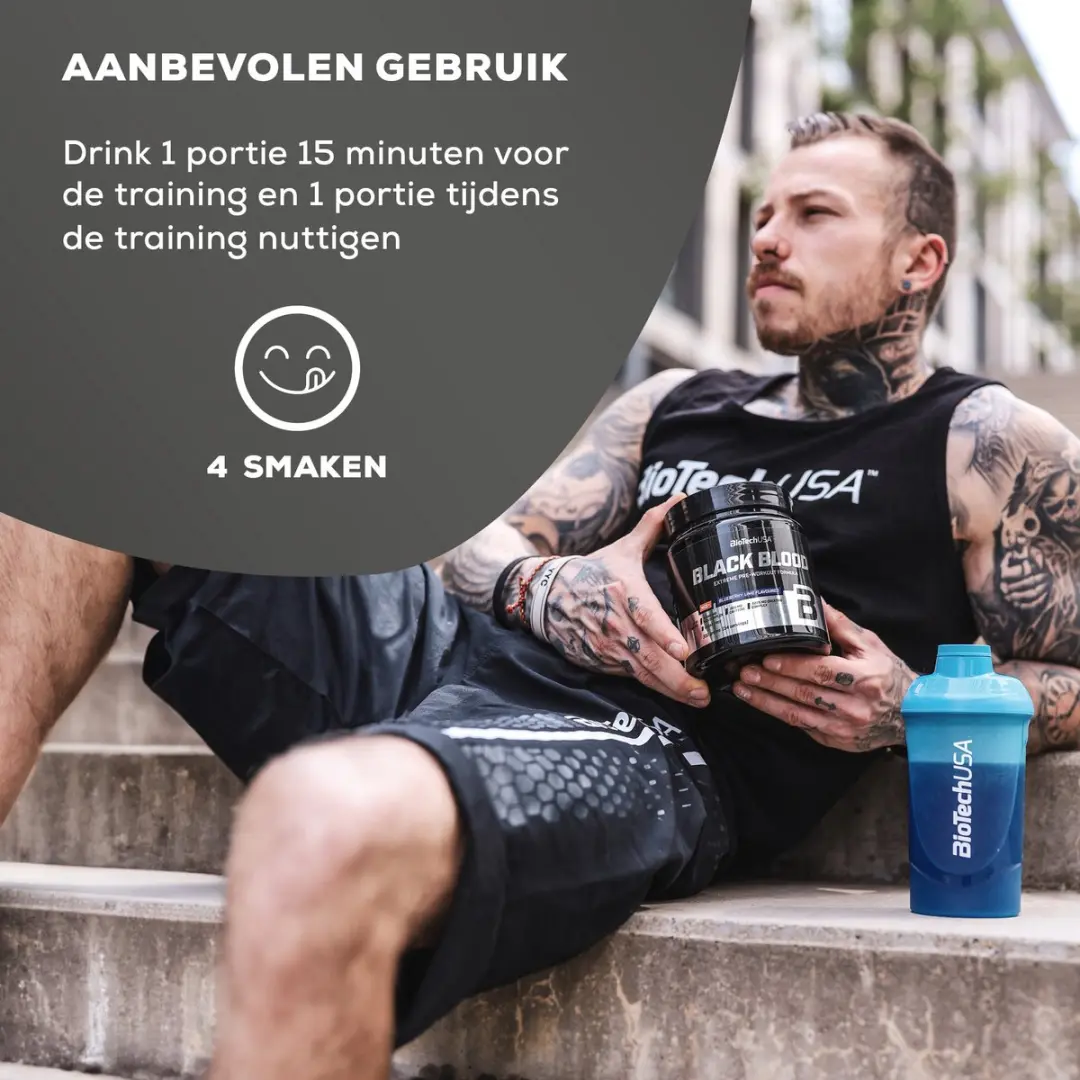 BioTechUSA Zwart Bloed NOX+ Pre-Workout 340g - Blueberry-lime - afbeelding 6 van 6