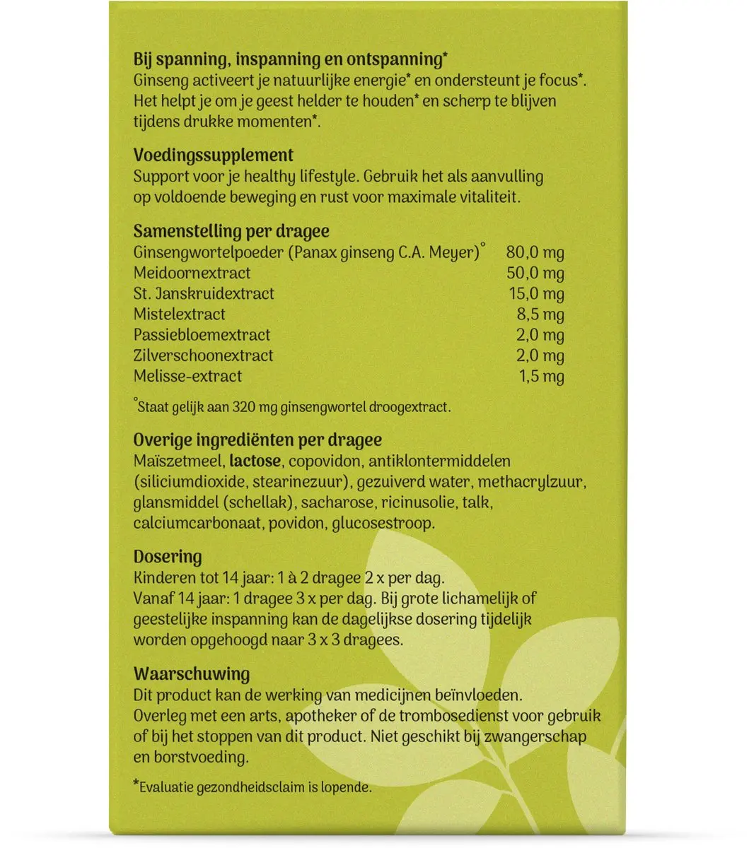 Tai Ginseng Voedingssupplement 60 Dragees