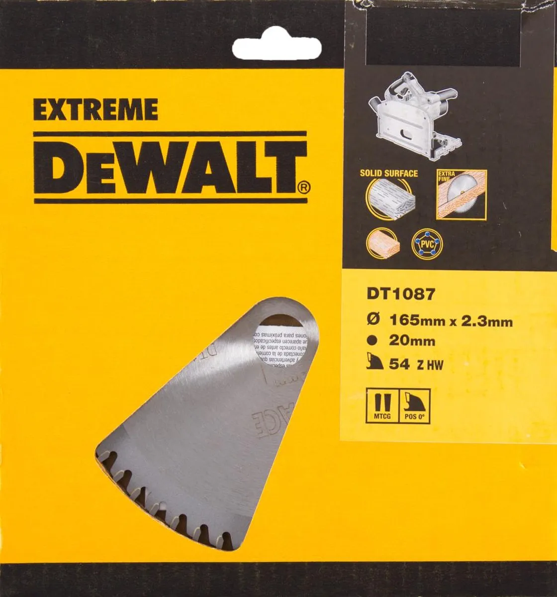 DeWalt DT1087-QZ Cirkelzaagblad Multimateriaal 165mm - 54T