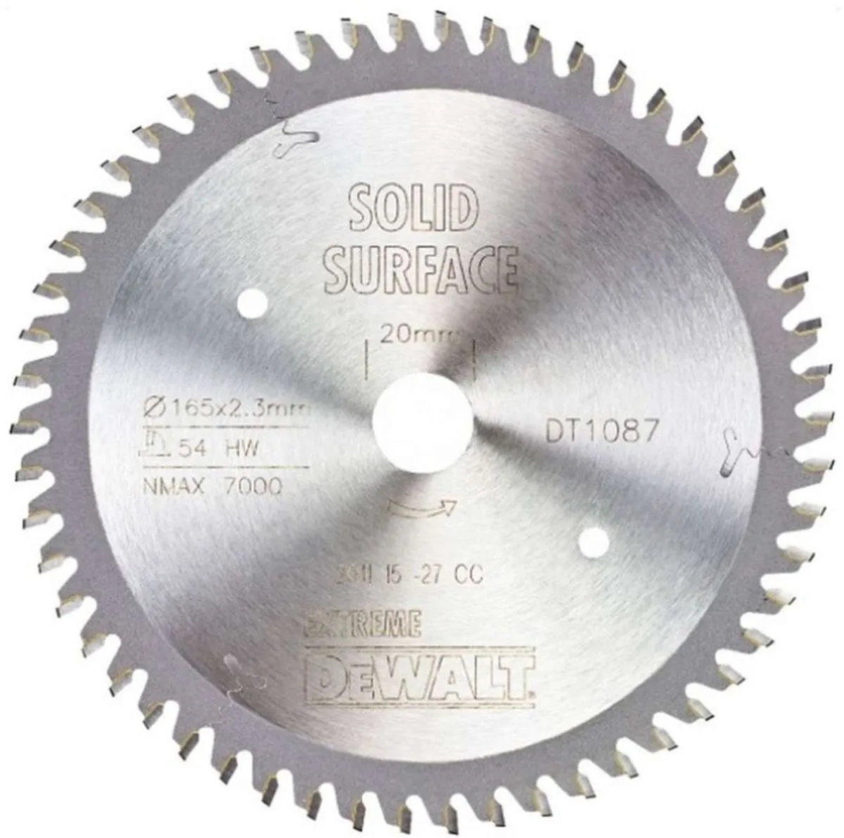 DeWalt DT1087-QZ Cirkelzaagblad Multimateriaal 165mm - 54T